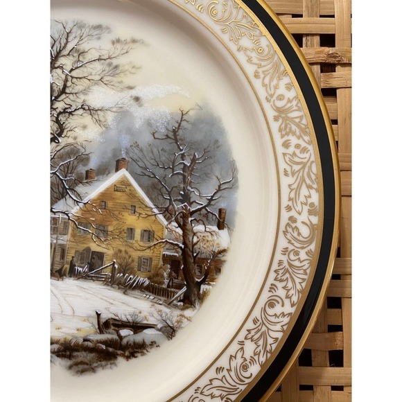 Lenox Plate, “Winter In The Country A Cold Morning” 1987 Limited Currier & Ives - Picture 5 of 10